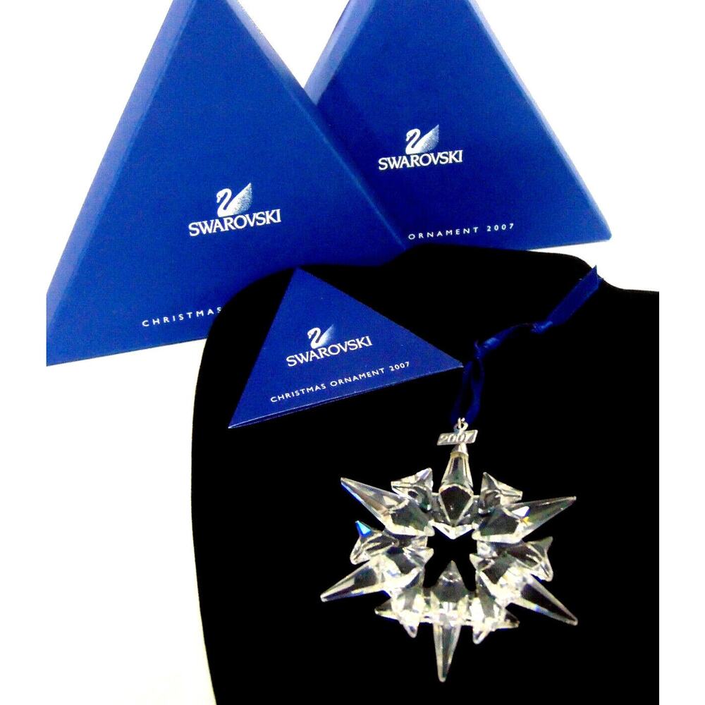 NEW 2007 Swarovski Crystal STAR Snowflake CHRISTMAS ORNAMENT Annual Ltd Ed NIB!
